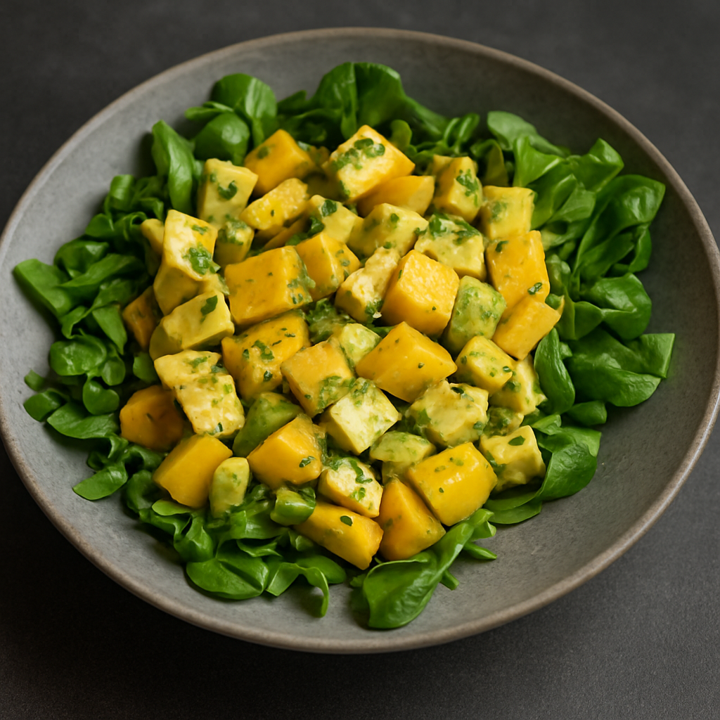 Ensalada Canónigos con salsa de Mango