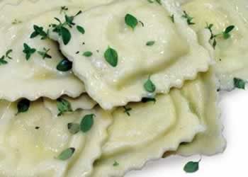 Ravioli filled with Goat Cheese and Caramelized Onion